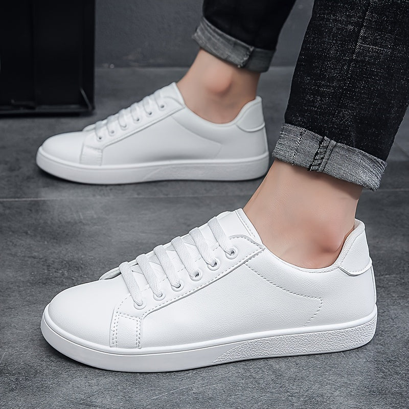 Men's Fashion Skate Shoes - Breathable Non-slip Lace-ups with PU Leather Uppers