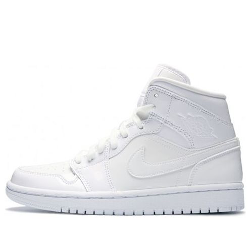 (WMNS) Air Jordan 1 Mid Patent 'Triple White'  BQ6472-111 Vintage Sportswear